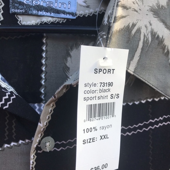 CORSINI Men’s Hawaiian tropical beach vibe short sleeve button down shir… - Picture 9 of 9